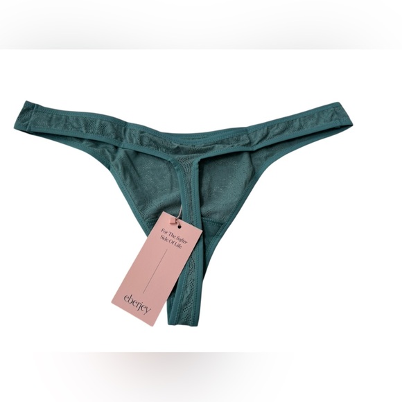 NWT Eberjey Women’s Soft Stretch Lace Thong in Agave in size XL - Picture 4 of 6